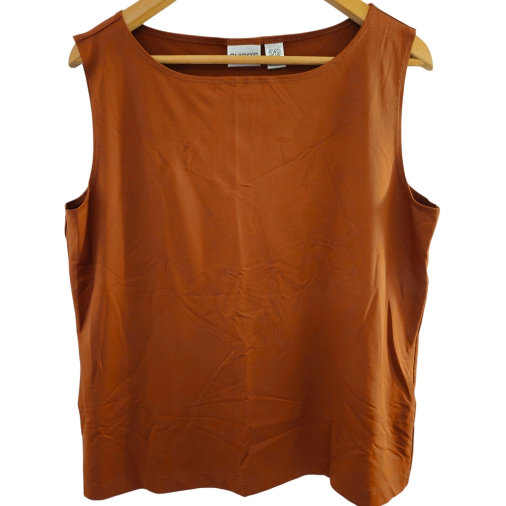 Chico's Women's Elegant Sleeveless Rust Top